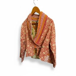 Floral Patterned Open Front Jacket